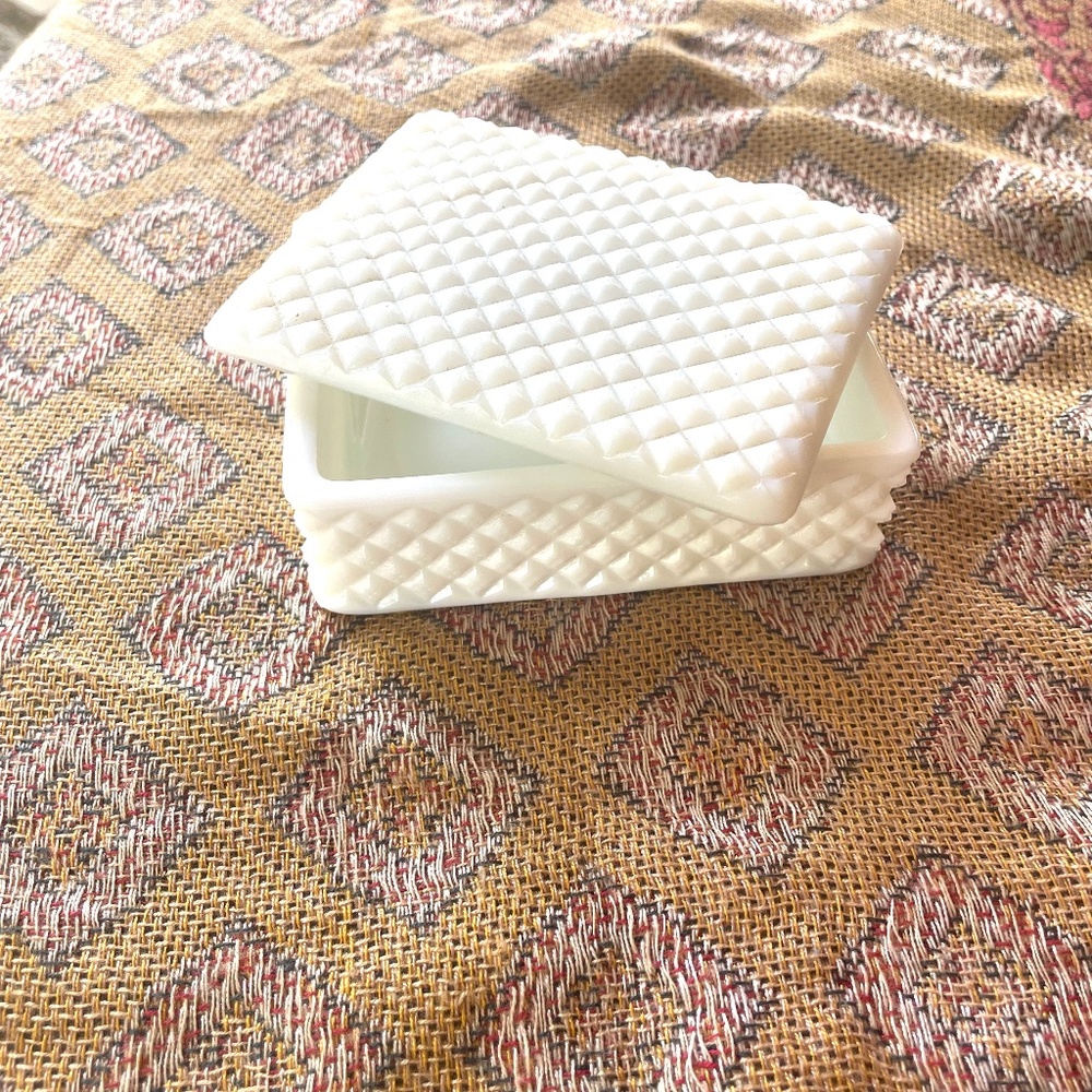 Milk glass Cigarette storage box by Westmoreland